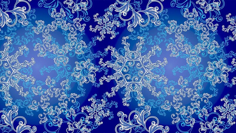 Ornate Snowflake Pattern — Blue