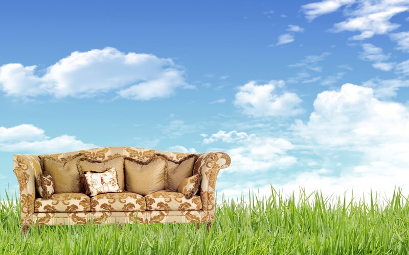 Ornate Sofa in Grass