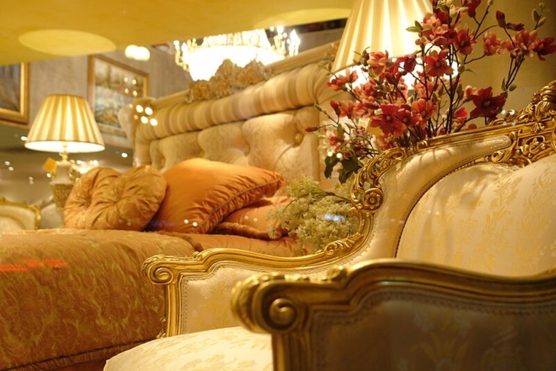 Ornate Sofa with Flowers