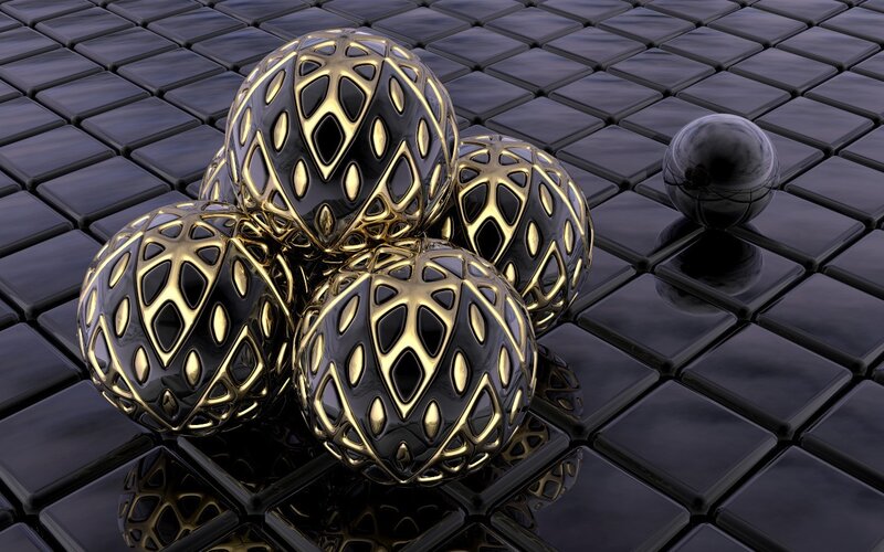 Ornate Spheres on Tiles