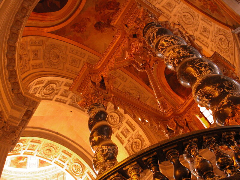 Ornate spiral staircase interior