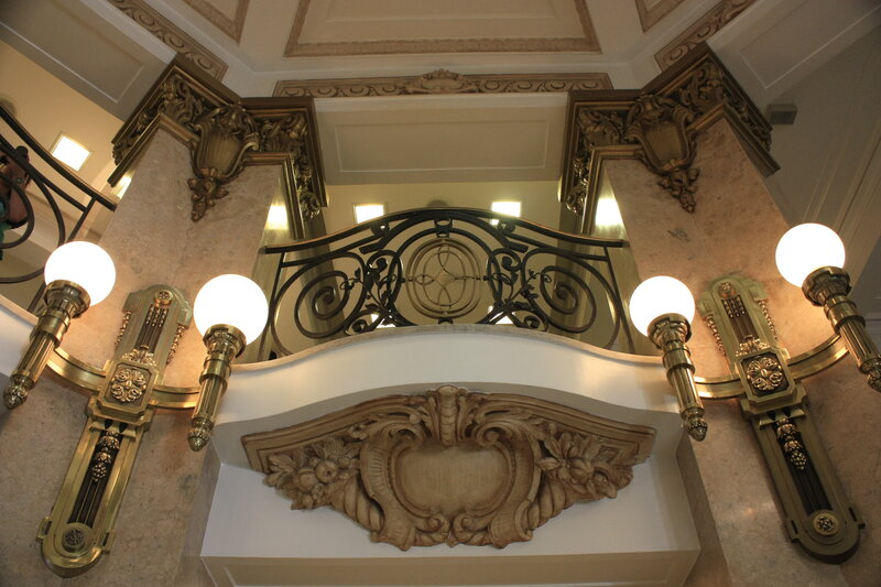 Ornate Staircase Interior — Beige, Elegant