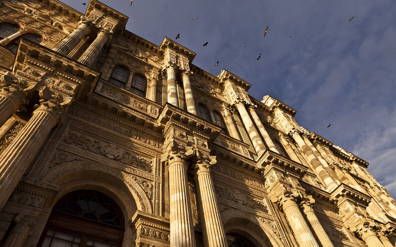 Ornate Stone Building — Beige