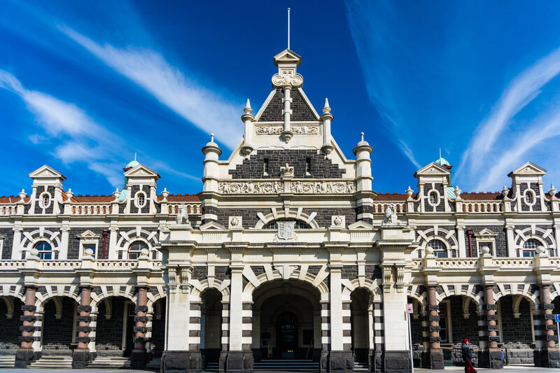 Ornate Stone Building — Blue