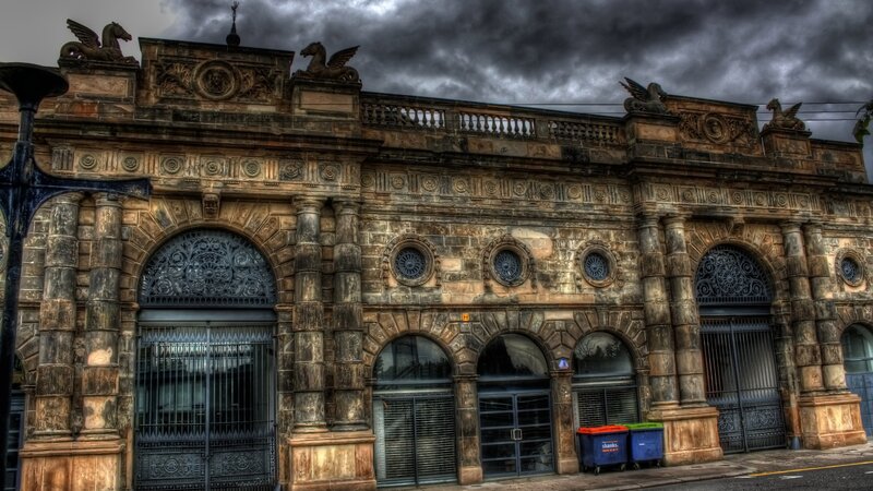 Ornate Stone Building — Gray