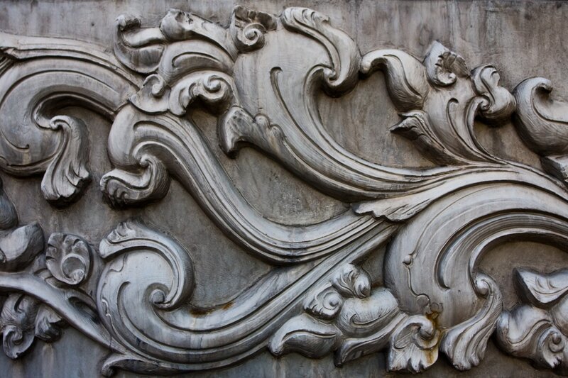 ornate stone carving detail