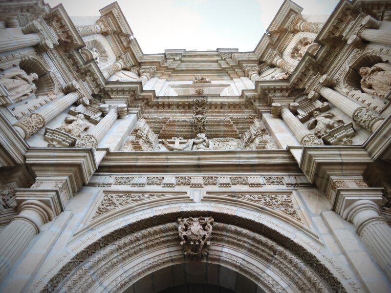 ornate stone cathedral facade