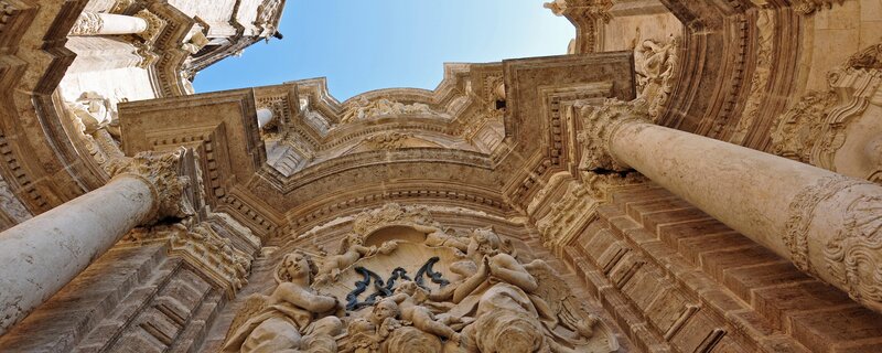 ornate stone facade with sculptures