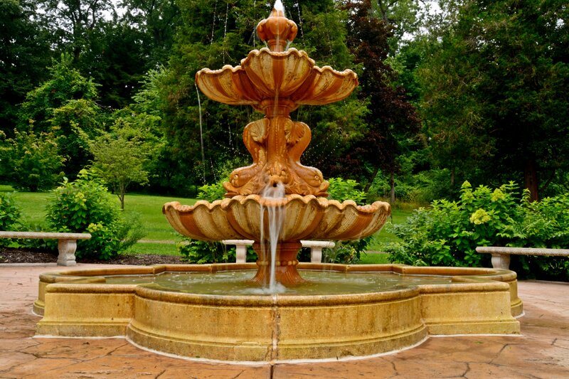 Ornate Stone Fountain — Brown, Serene