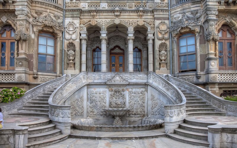 Ornate Stone Staircase — Gray