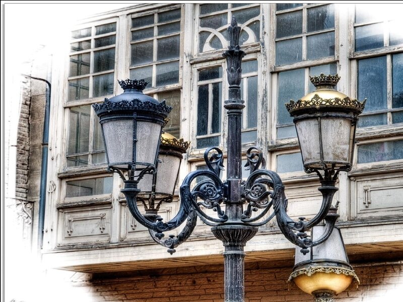 ornate street lamp in old city