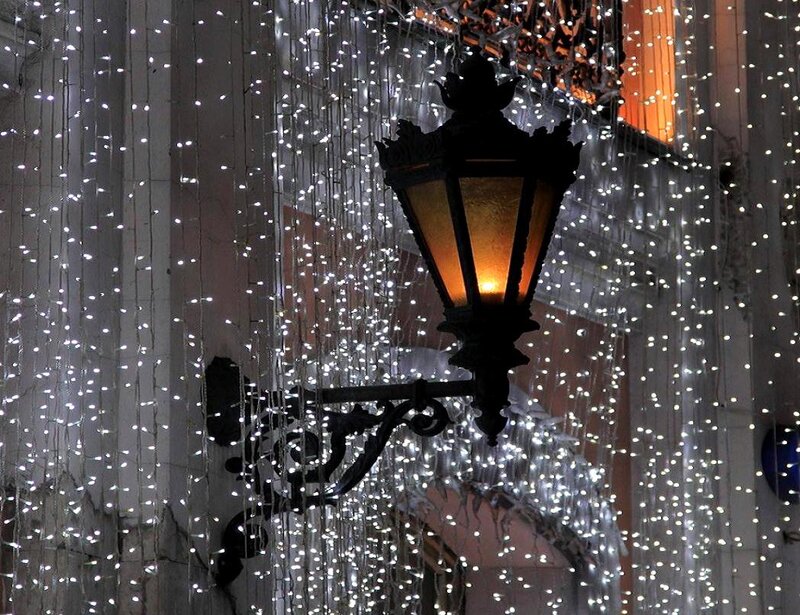 Ornate Street Lamp with Lights