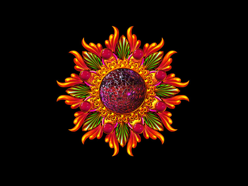 Ornate Sunflower Brooch