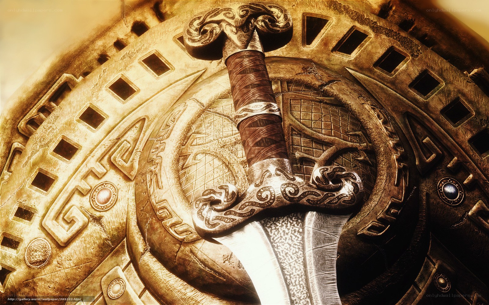 ornate sword in ancient artifact