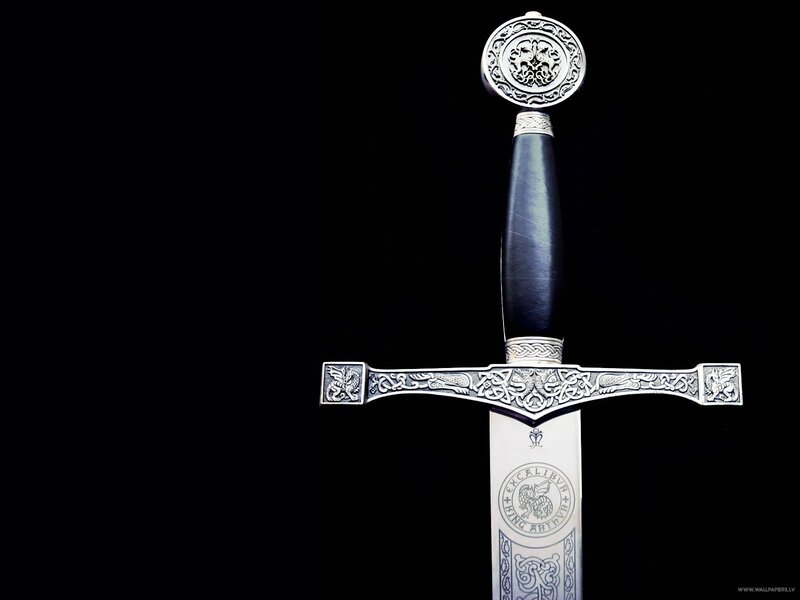 ornate sword on black background
