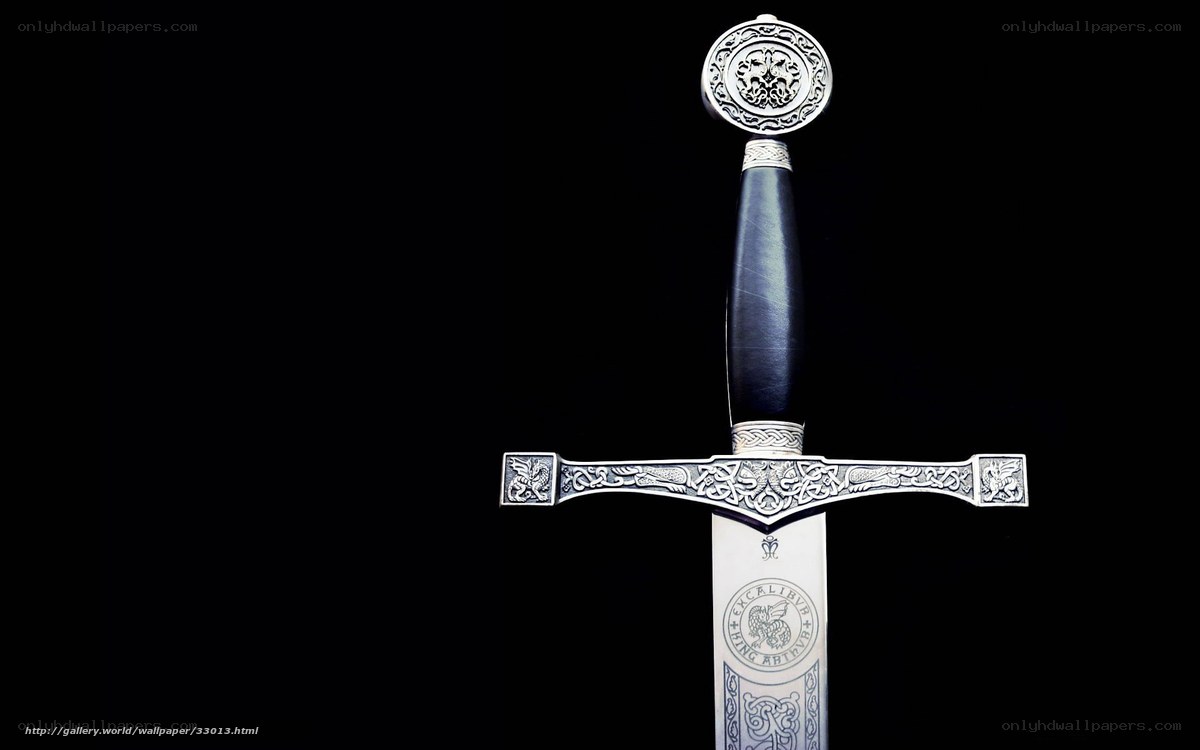 ornate sword on black
