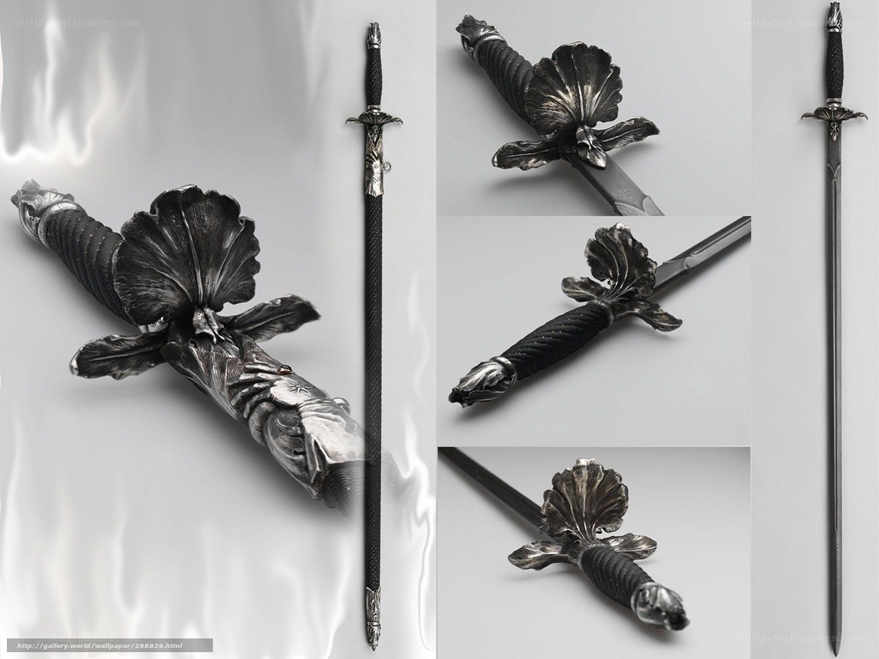 ornate sword with floral hilt