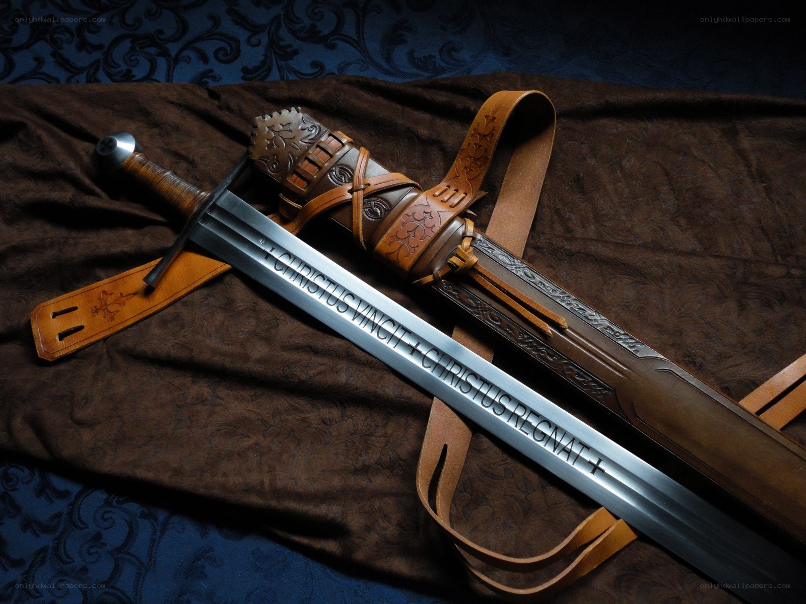 ornate sword with inscription