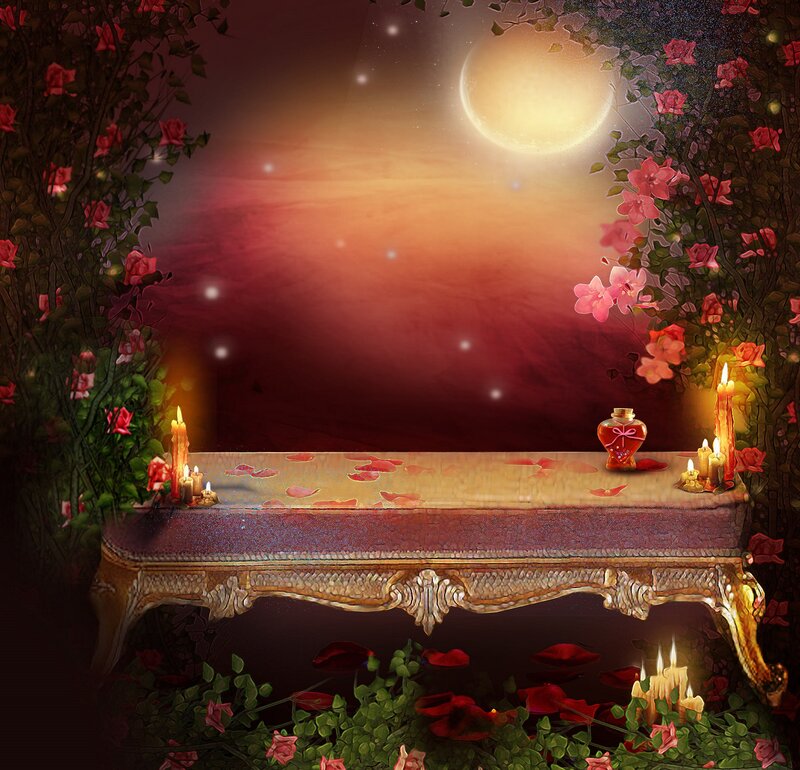Ornate Table with Candles