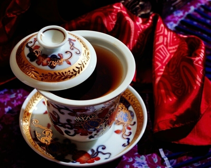 Ornate Teacup with Lid