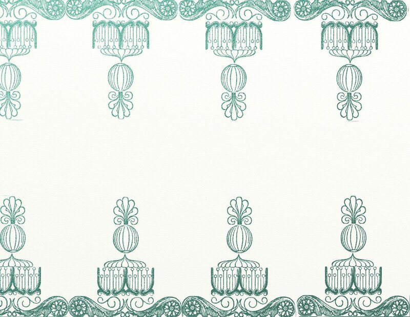 ornate teal border pattern