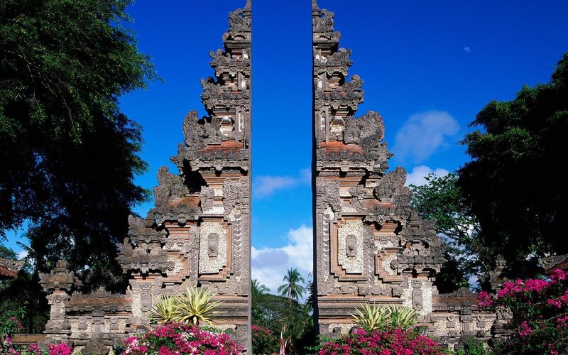 Ornate Temple Gate — Blue, Serene, Afternoon