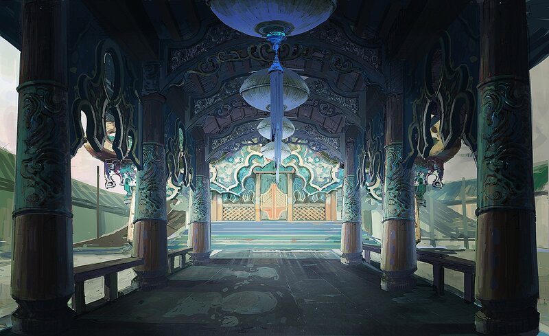 ornate temple hall