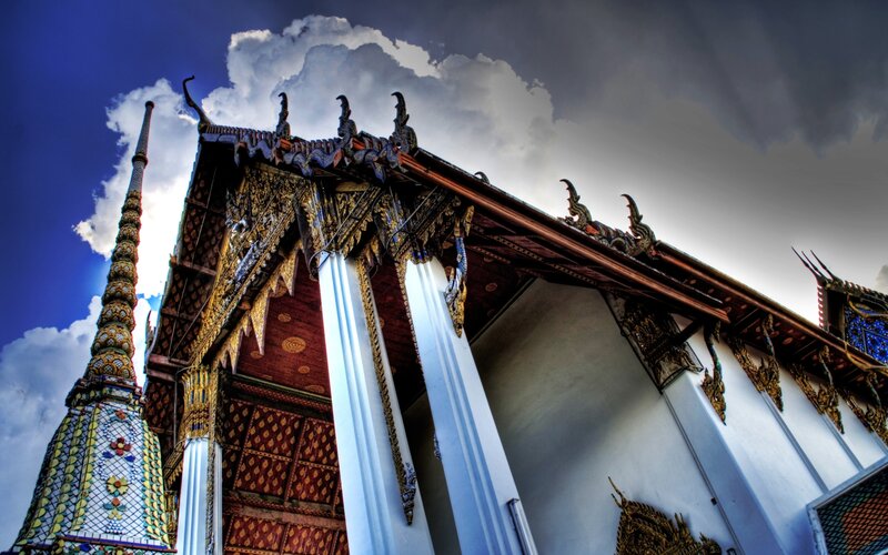 Ornate Temple Roof — Blue, Dramatic