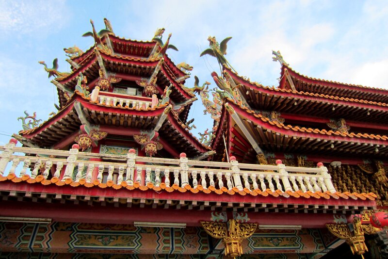 Ornate Temple Roof — Red