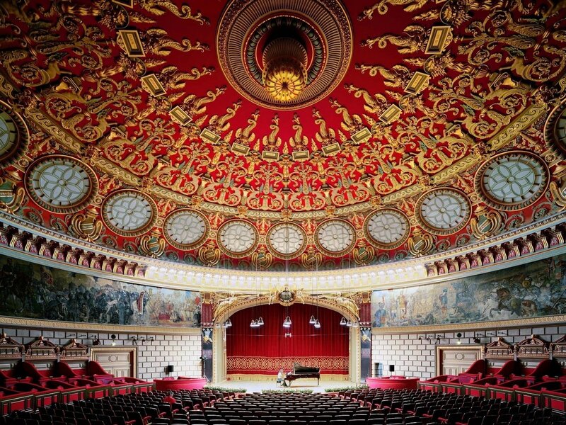 Ornate Theater Ceiling — Red