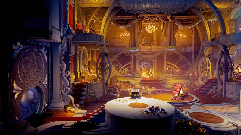Ornate Theater Interior — Gold, Opulent, Night