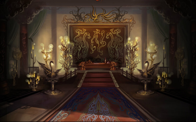 Ornate Throne Room — Gold