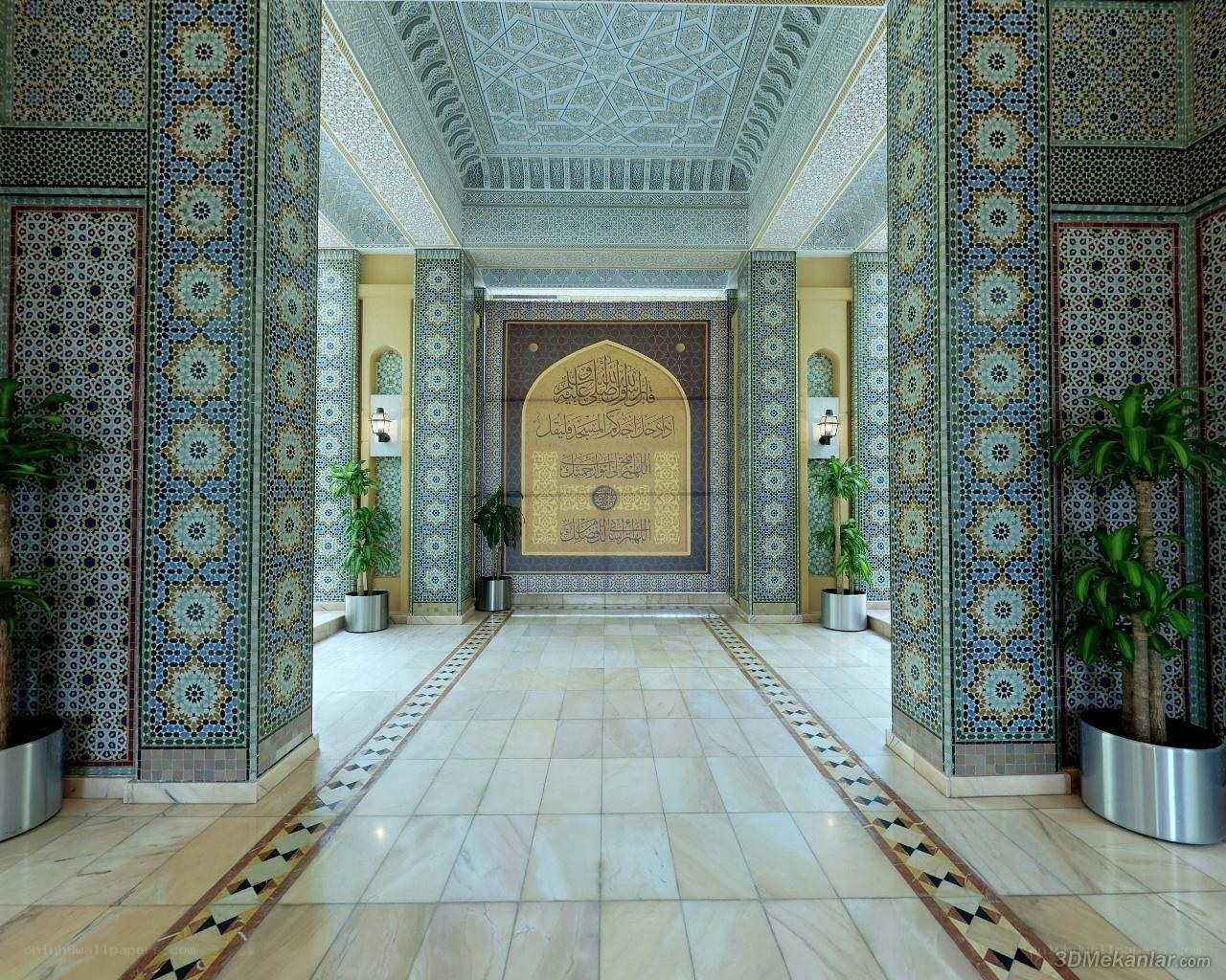 ornate tiled hallway