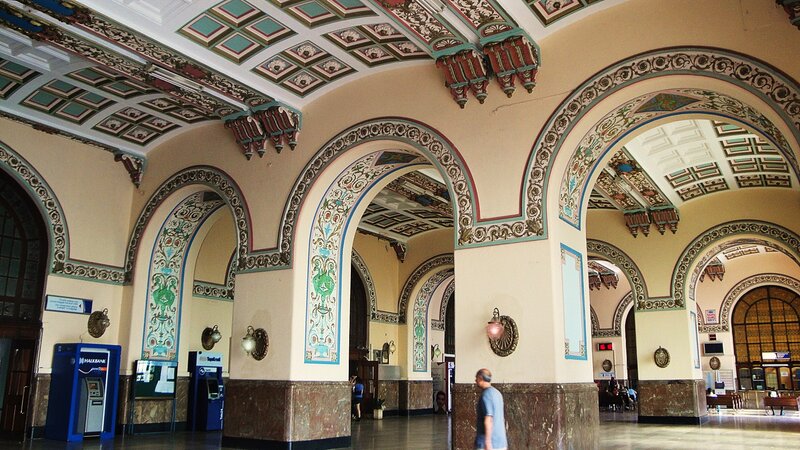 Ornate Train Station Hall