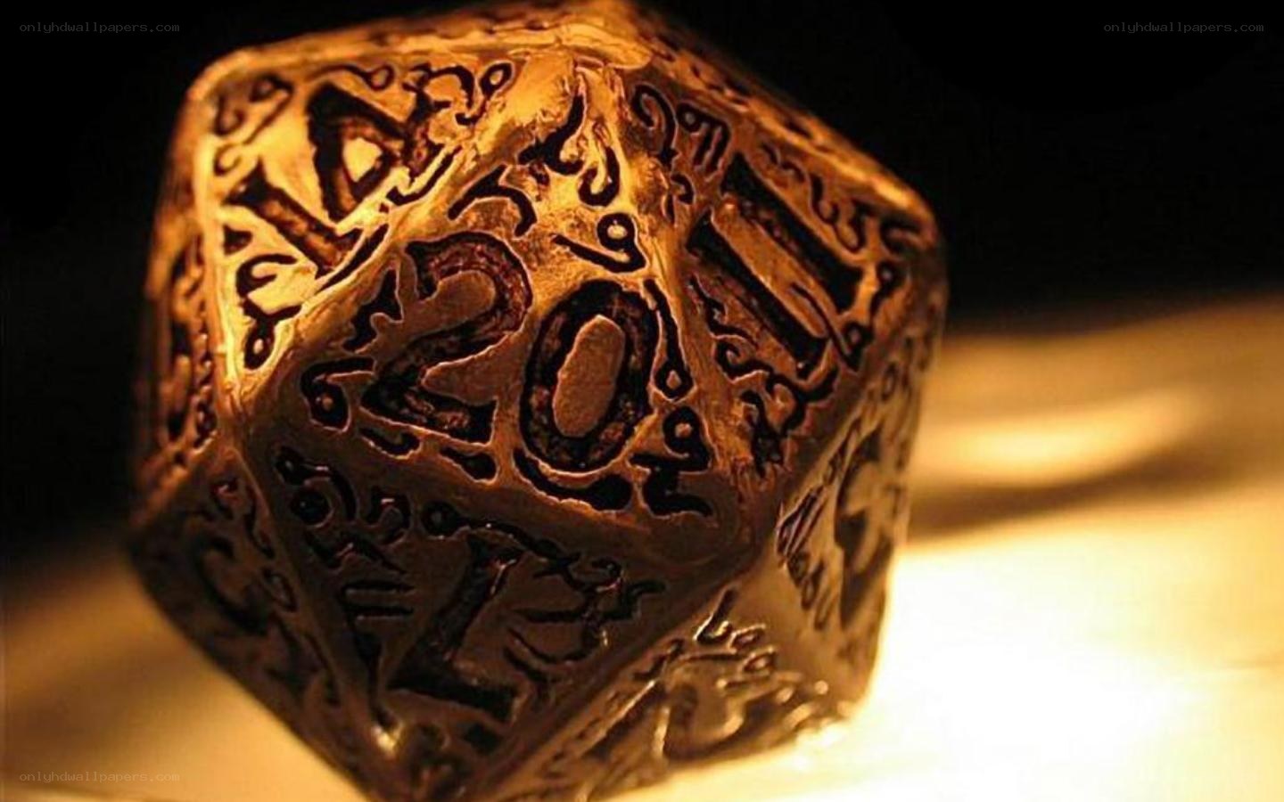 ornate twenty-sided die