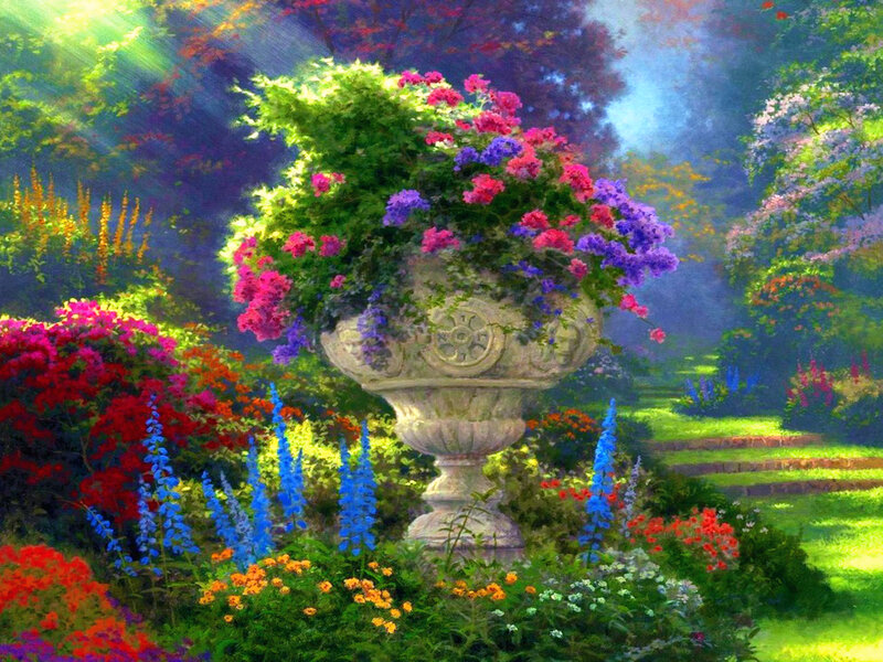 Ornate Urn with Flowers