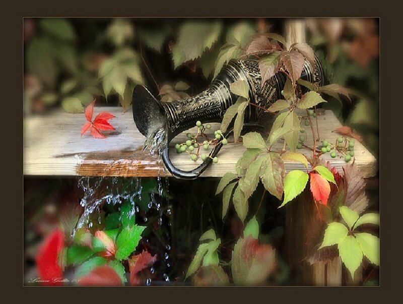 Ornate Vase Pouring Water