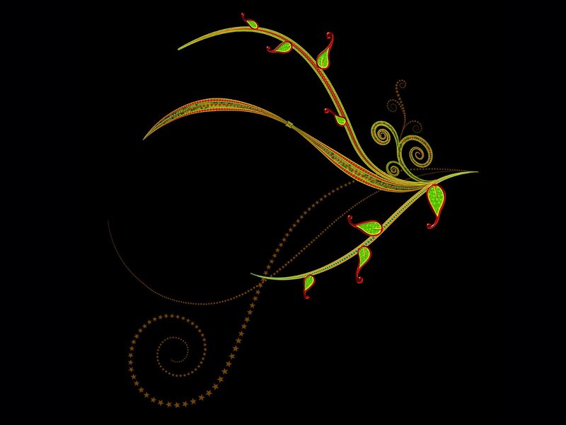 Ornate Vine Design — Green