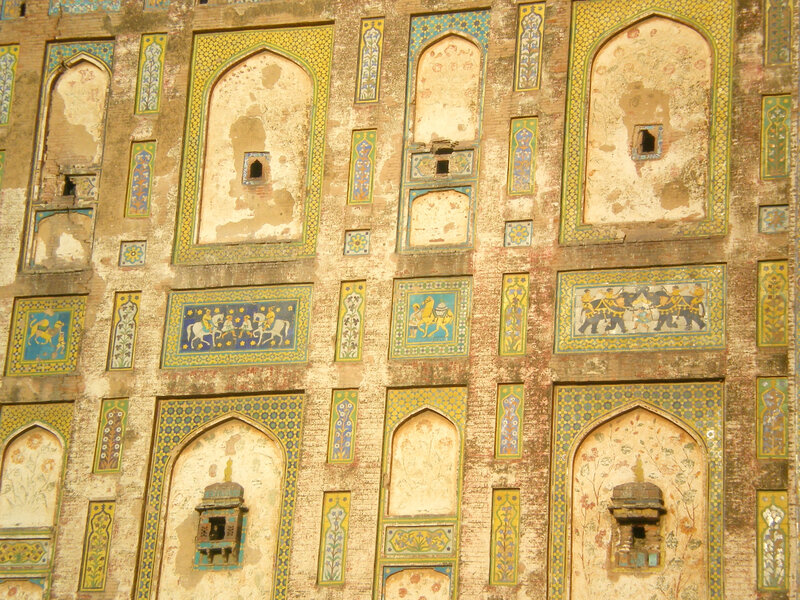 ornate wall with painted panels