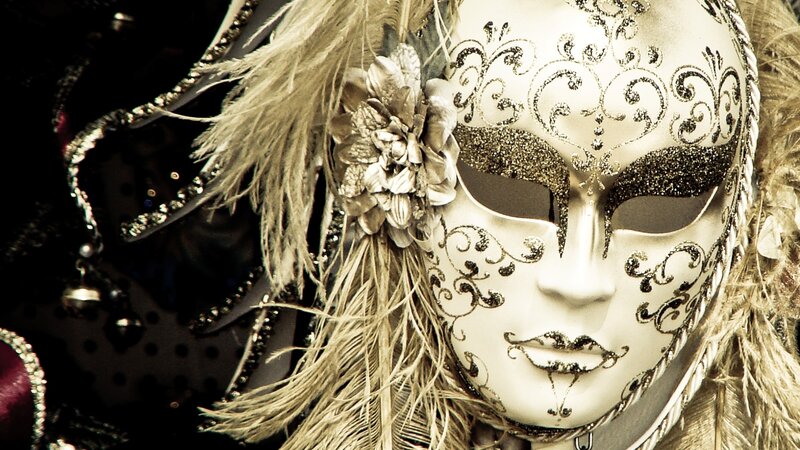 ornate white masquerade mask
