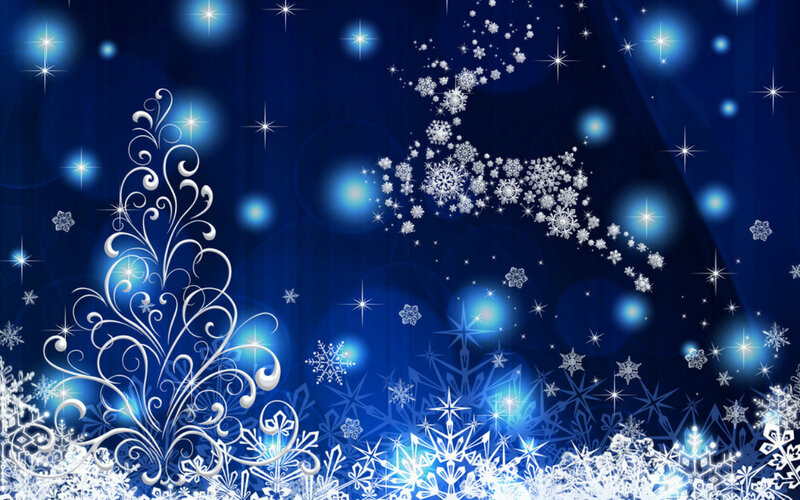 Ornate White Tree and Reindeer