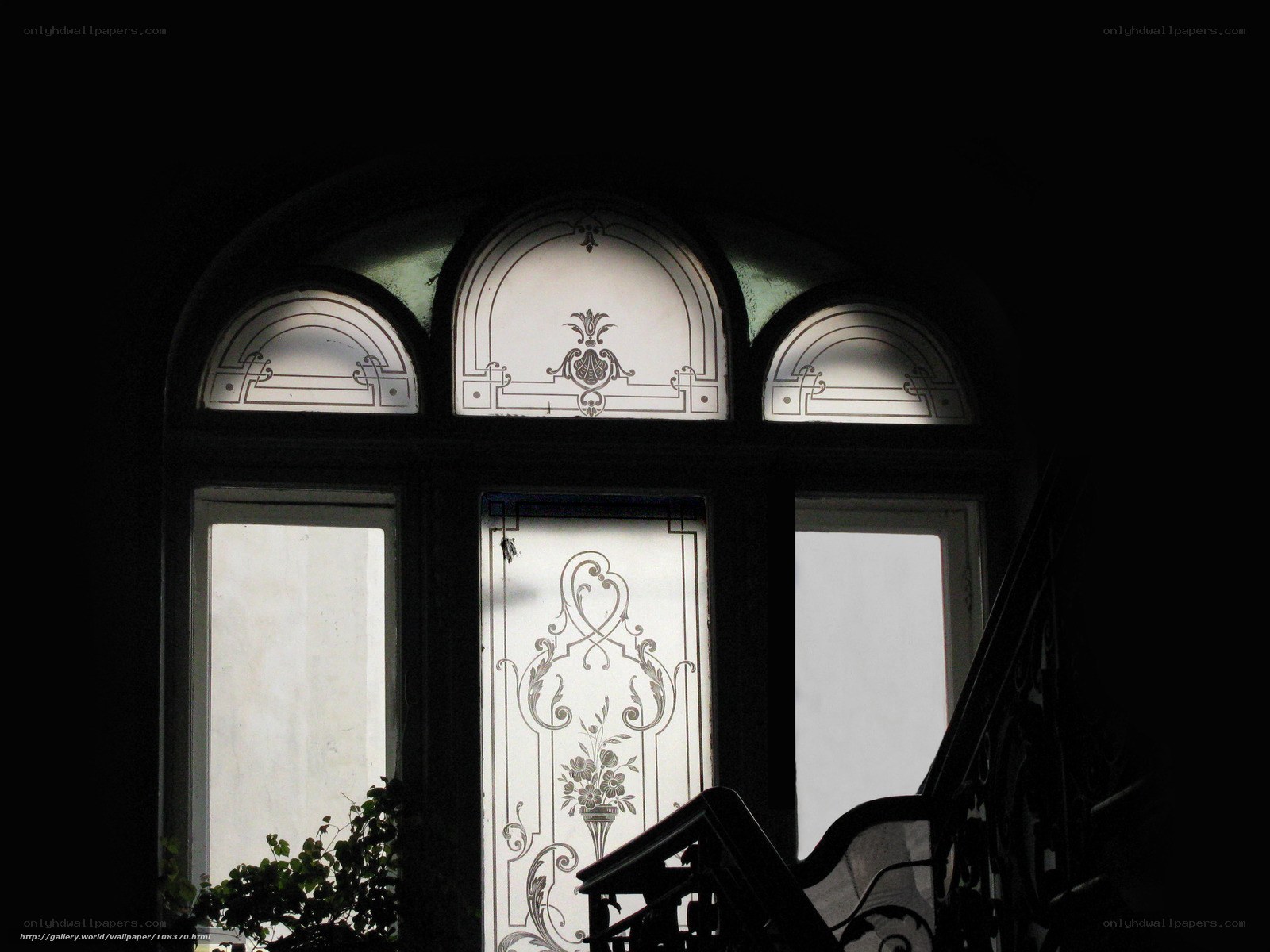 ornate window with stained glass