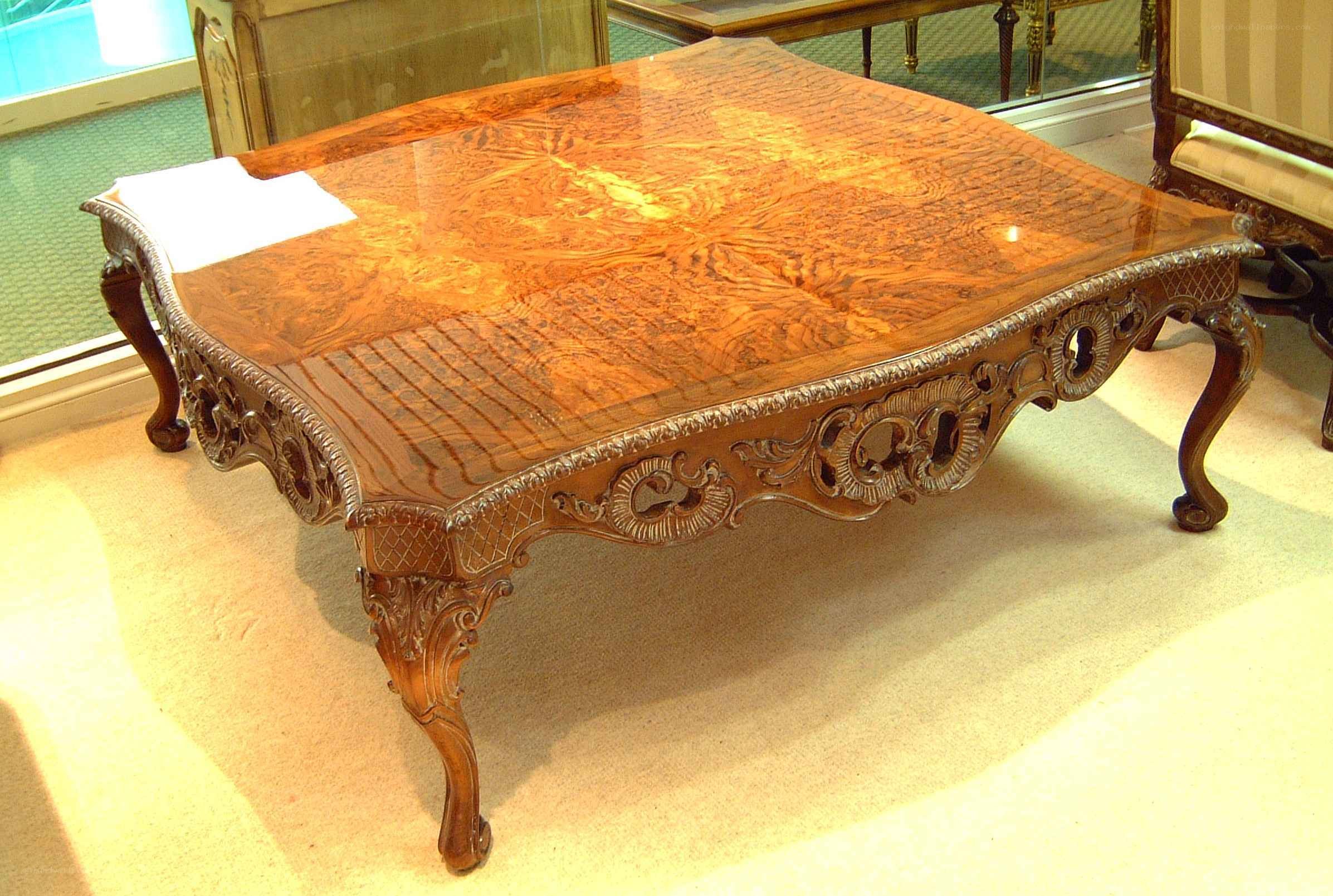 ornate wooden coffee table