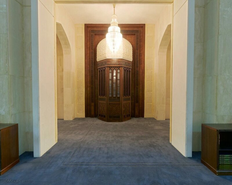 ornate wooden pulpit in hallway