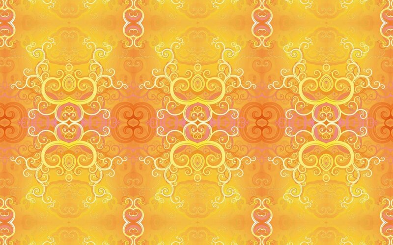 Ornate Yellow Pattern — Digital Art, Scrollwork