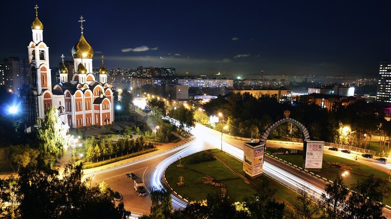 Orthodox Church at Night — Black