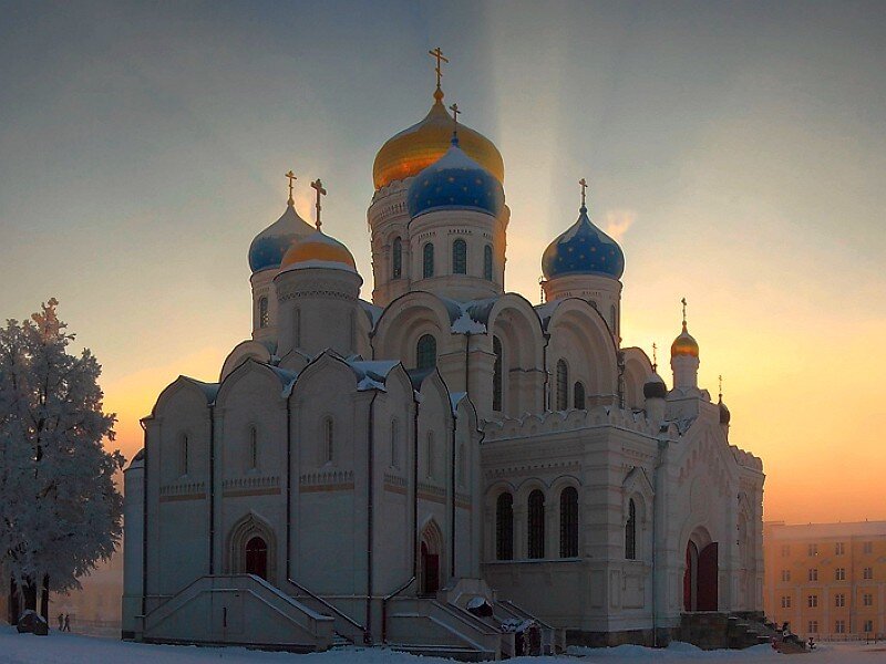 Orthodox church at sunrise