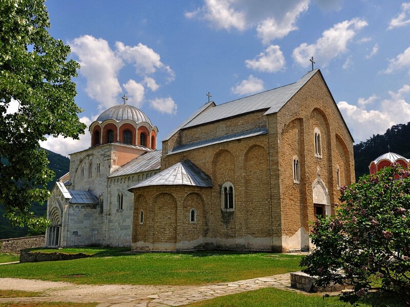 Orthodox church in a mountain valley