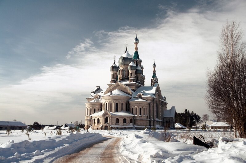 Orthodox Church in Snow — White
