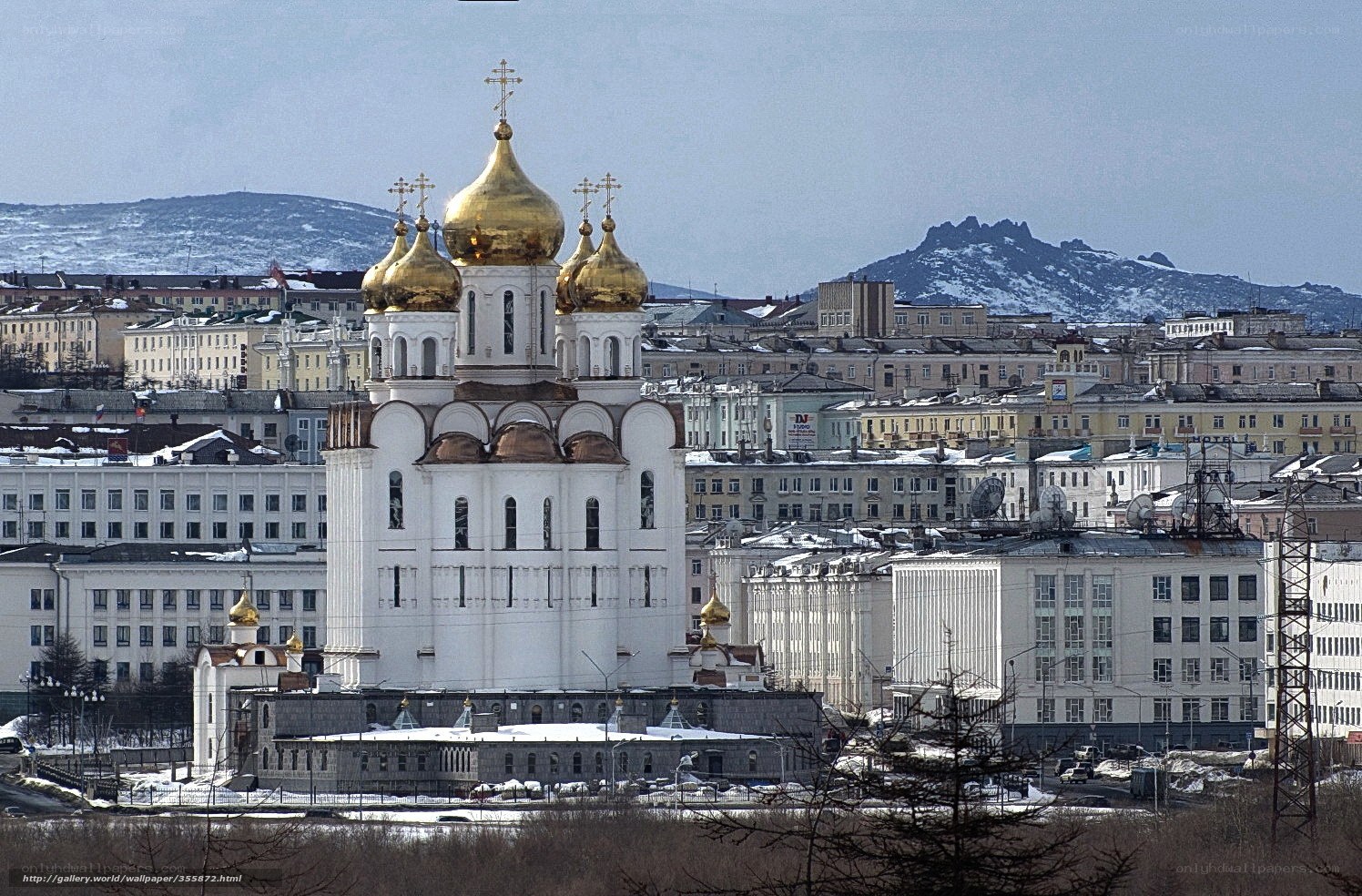 Orthodox church in winter city